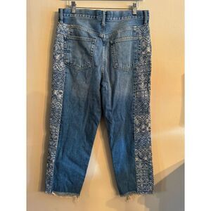 Gorgeous We The Free Jeans size 28, cool seam detailing raw edge bottom